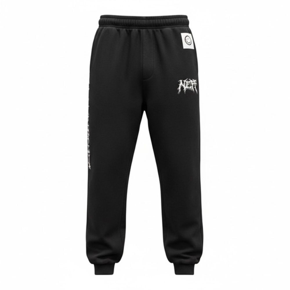 NWT NEFF Unisex Black Graphic “Weird Times” Sweatpants Joggers - Size Small